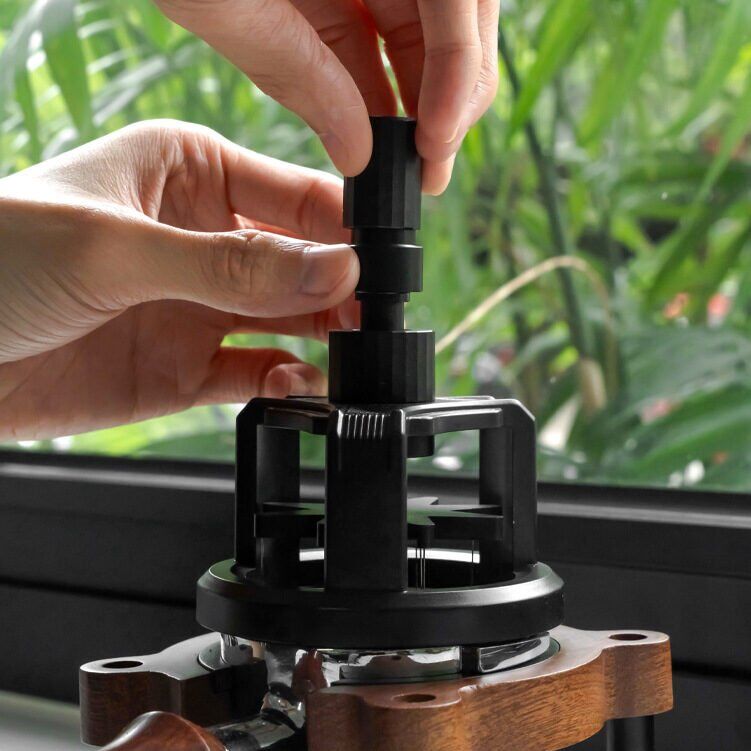Clara Coffee Strumento WDT Con Manico In Legno D'Ulivo E 8 Aghi 0,35 Mm - Prodotto In Germania Per Portafiltro Espresso